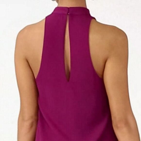 LULUS GROOVE THING SWING DRESS MOCK NECK IN MAGENTA Small - Picture 4 of 12